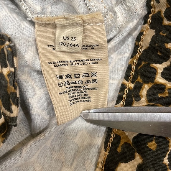 FREE PEOPLE / WE THE FREE LEOPARD PRINT HIGH WAIST SKINNY JEANS SIZE 25 - Picture 7 of 9